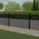 LuxeLine Composite Fence Panel Light Grey 3ft High - Moroccan Decorative Screen with Aluminium Post
