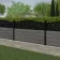 LuxeLine Composite Fence Panel Light Grey 3ft High - Floral Decorative Screen with Aluminium Post