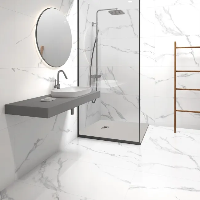 Imperium White Marble Effect Matt Porcelain Wall and Floor Tile