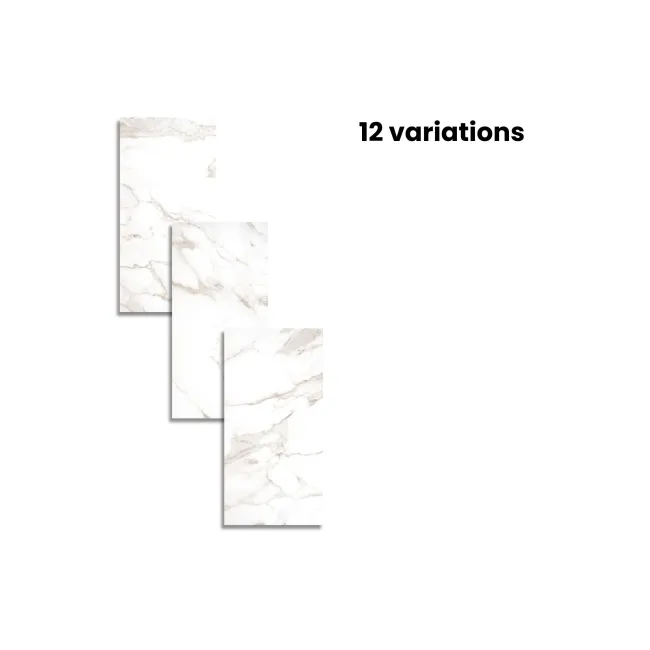 Imperium White Marble Effect Matt Porcelain Wall and Floor Tile
