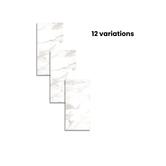 Imperium White Marble Effect Polished Porcelain Wall and Floor Tile