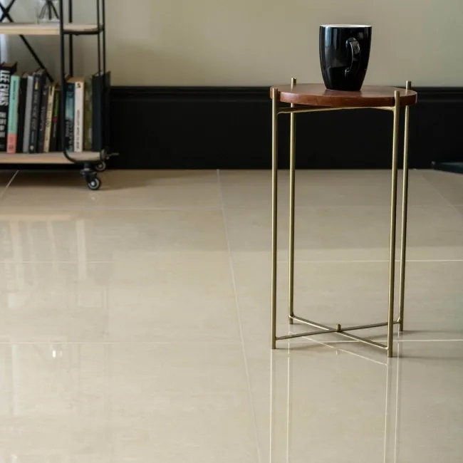 Lounge Polished Ivory Stone Effect 600x600 Wall And Floor Tiles