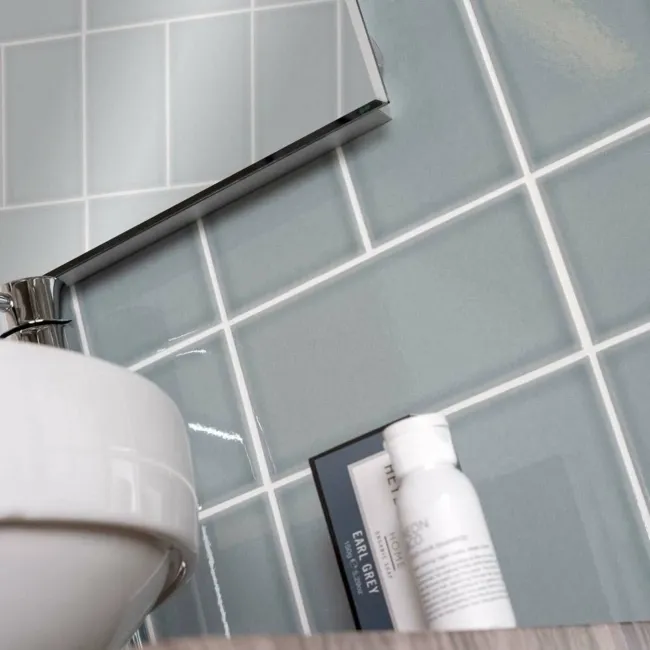 Craquelure Gloss Steel Grey Metro Wall Tiles