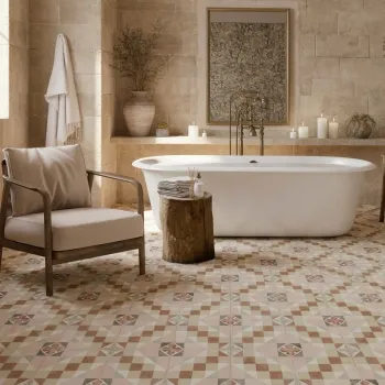 Tiempo Multicolour Matt Geometric Porcelain Wall and Floor Tiles