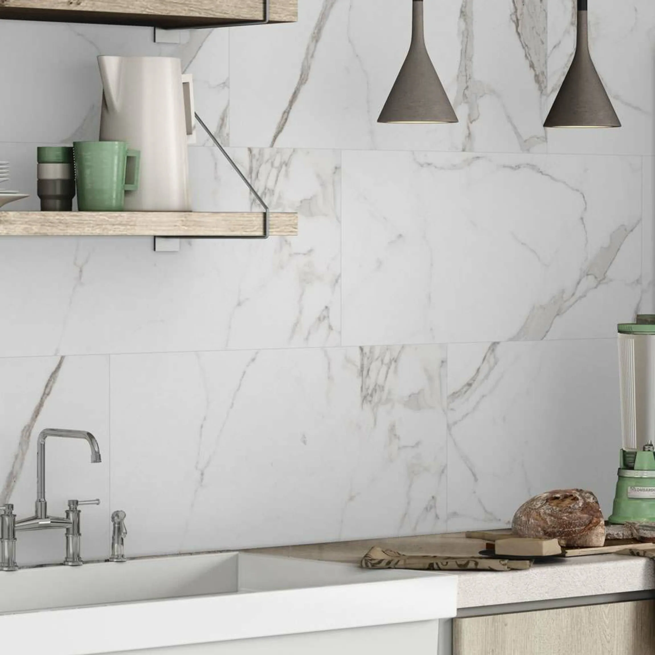 Cappella White Matt Marble Effect 600x300 Wall and Floor Tiles