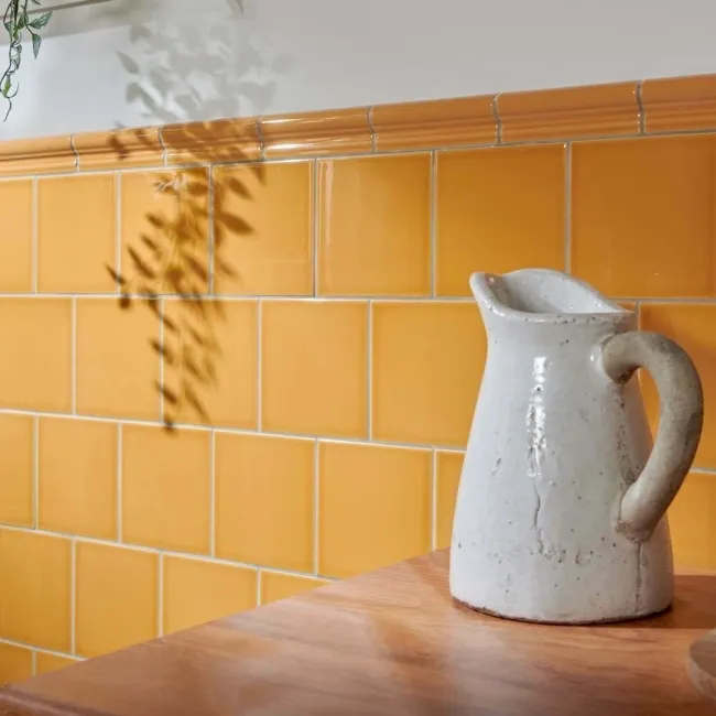 Capsule® Yellow Gloss Flat 150x150 Wall Tiles