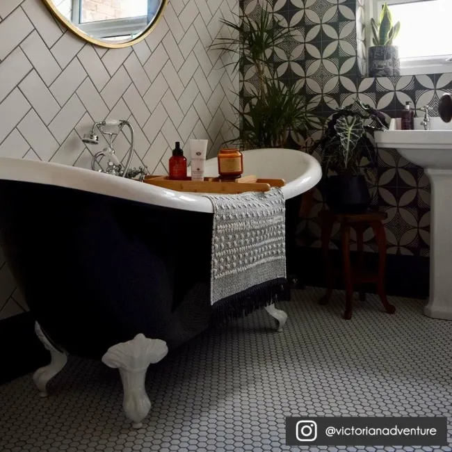 Pixel White 23x23 Hexagon Matt Mosaic Tiles