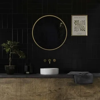 Rhian Black Matt Brick Ceramic Wall Tiles