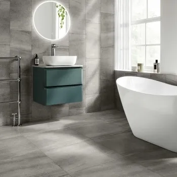 Serenity Grey Rectified Matt Stone Effect Tile 600x300