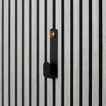 Trepanel Customise® Black Vertical Metal Hook with Brass Screw