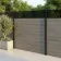 LuxeLine Composite Fence Panel Light Grey 6ft High - Slat Decorative Screen with Aluminium Post