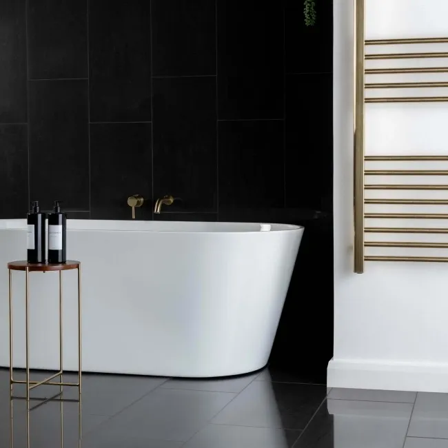 Lounge Polished Black Stone Effect 300x600 Wall And Floor Tiles