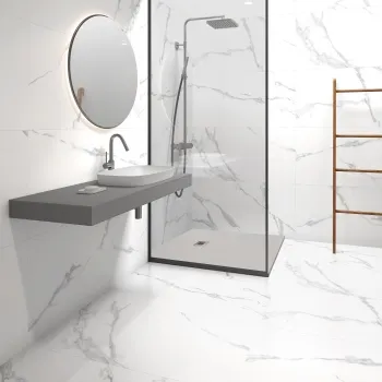 Imperium White Marble Effect Matt Porcelain Wall and Floor Tile