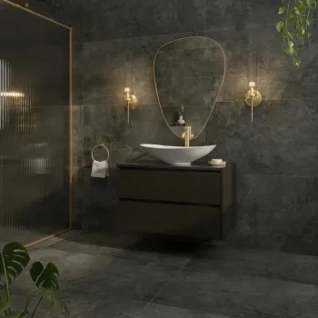 Foil Smoke Dark Grey Large Metallic Stone Effect 1200x600 Tiles