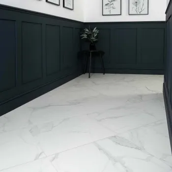 Cappella White Matt Marble Effect 605x605 Wall and Floor Tiles