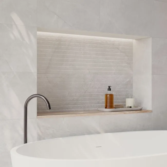 Seville Grey Decor Matt Stone Effect Wall Tiles