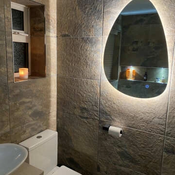 "Love!! Achieved exactly the look we were going for. Such luxe tiles and very happy with them. Cheaper than similar tiles elsewhere too. They do not look as orange as they do on the site, which we were wary of, definitely worth ordering a sample. Makes our bathroom feel like a spa, would definitely order again!"