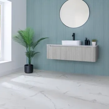 Frost White Marble Tile Luxury Click Vinyl Flooring 5.5mm