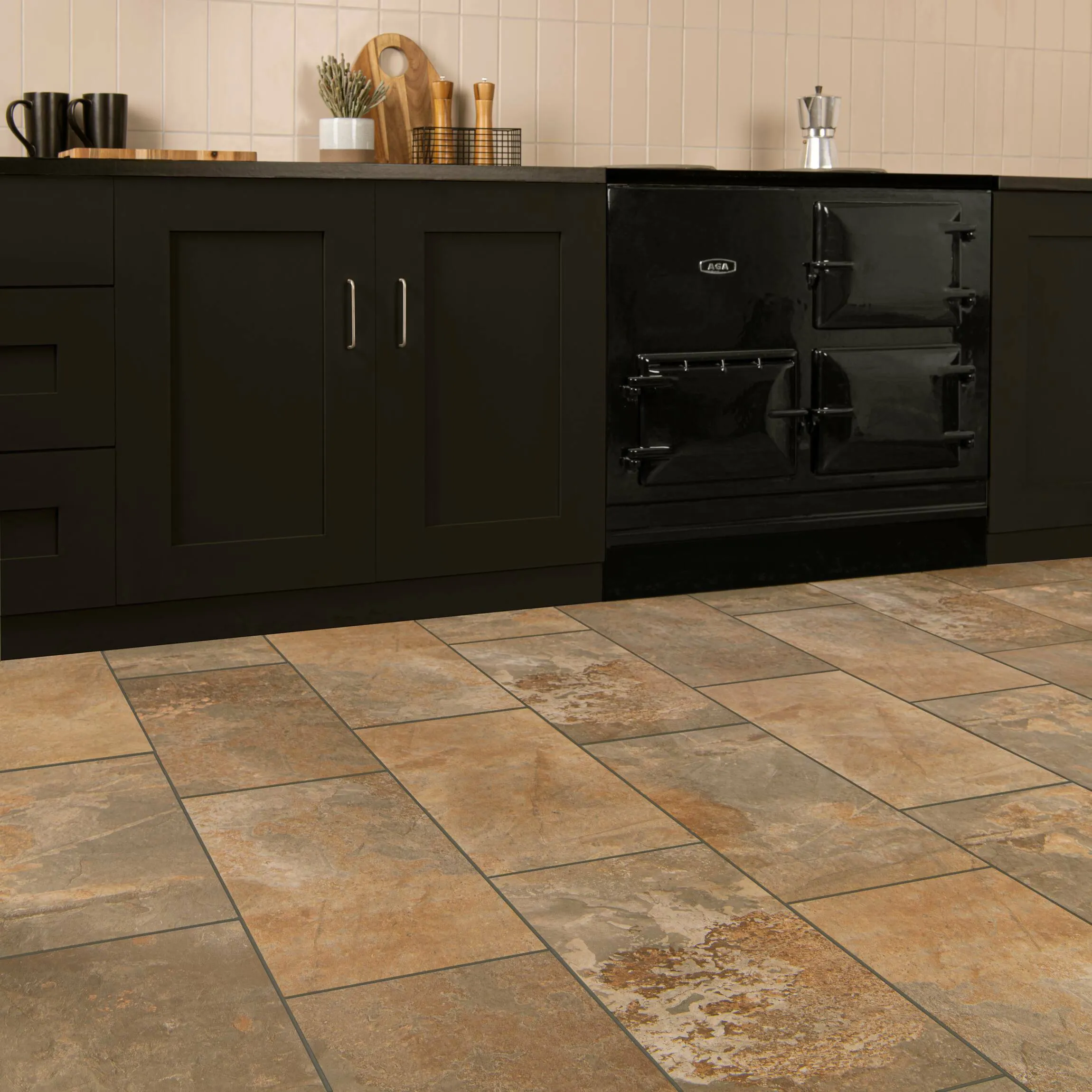 Burnished Multicolour Brown Slate Effect Wall and Floor Tiles