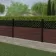 LuxeLine Composite Fence Panel Walnut 3ft High - Lattice Decorative Screen with Aluminium Post