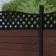 LuxeLine Composite Fence Panel Walnut 6ft High - Curve Top Lattice Decorative Screen with Aluminium Post
