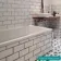 Contour Shadow Black and White Hexagon Patterned Floor Tiles