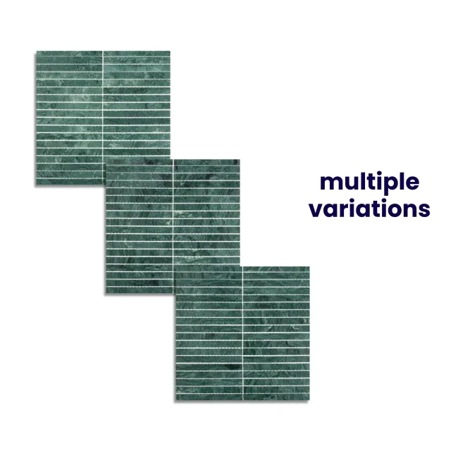 Harlestone Green Honed Marble Kitkat Mosaic Wall Tiles