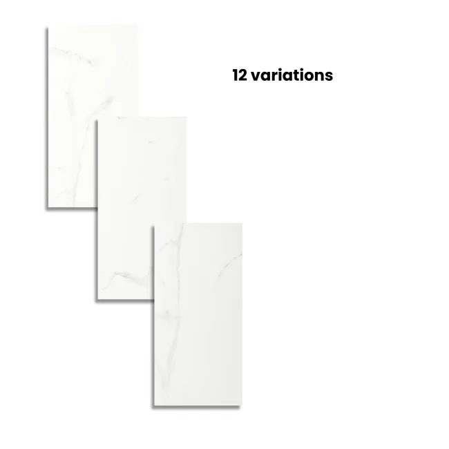 Frost White Marble Tile Luxury Click Vinyl Flooring 6mm