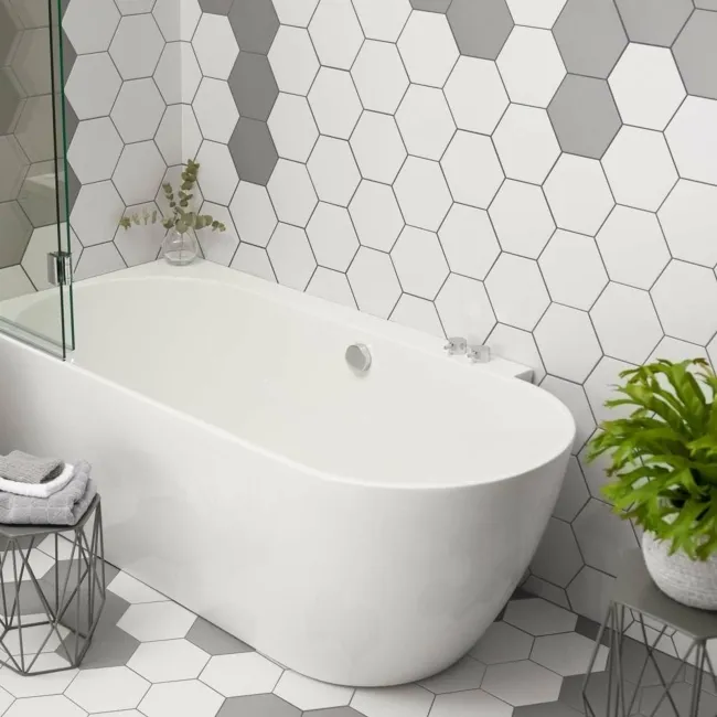 Novel White Matt Hexagon Wall and Floor Tiles