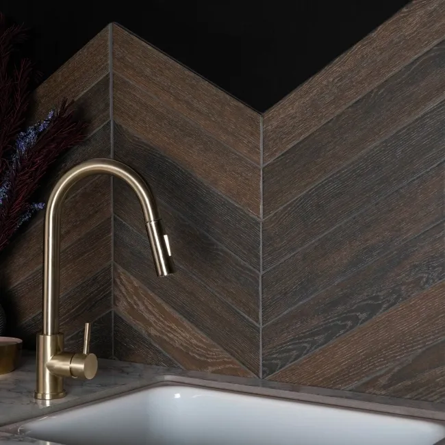 Bonsai Chevron Wood Effect Porcelain Wall Tiles
