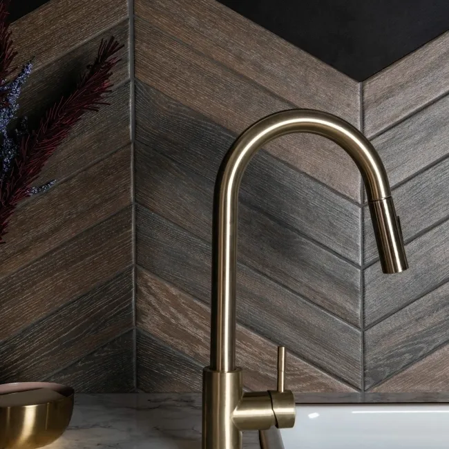 Bonsai Chevron Wood Effect Porcelain Wall Tiles