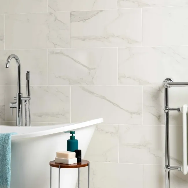 Cappella White Matt Marble Effect 600x300 Wall and Floor Tiles