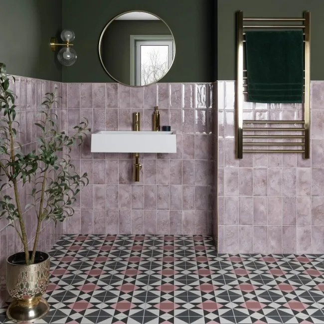 Farringdon Purple Gloss Metro Wall Tiles