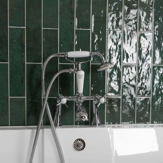 Faith Green Gloss Rustic Brick Effect Wall and Floor Tile