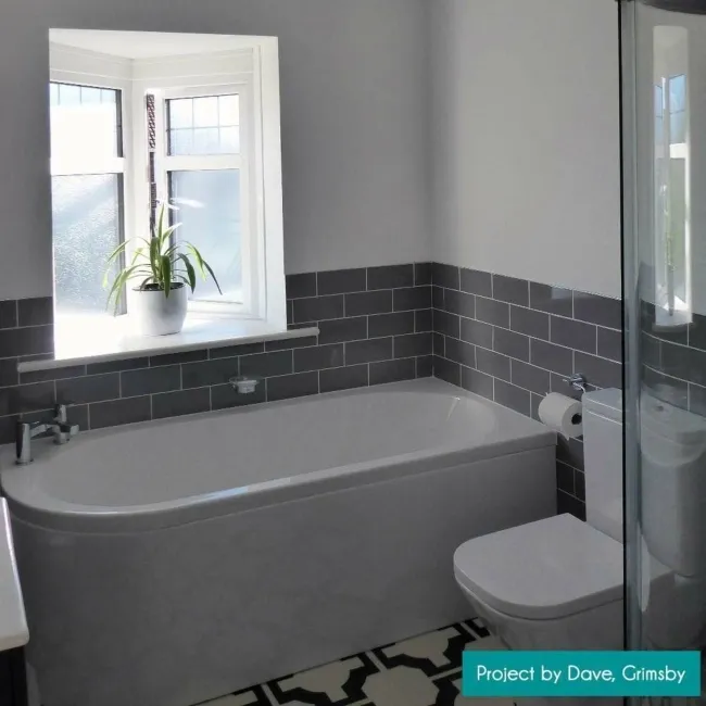 Sloane Square Flat Gloss Grey Metro Tiles