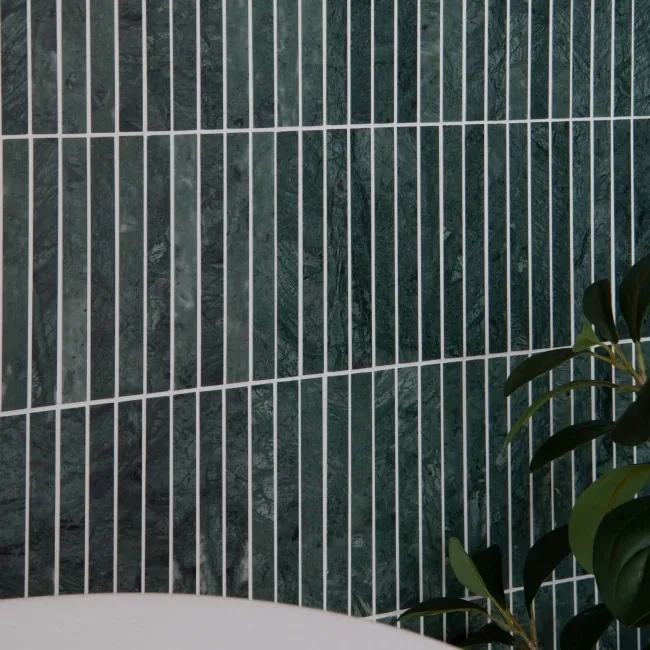 Harlestone Green Honed Marble Kitkat Mosaic Wall Tiles