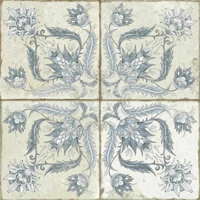 Helix Indigo Blue Matt Patterned Wall and Floor Tiles