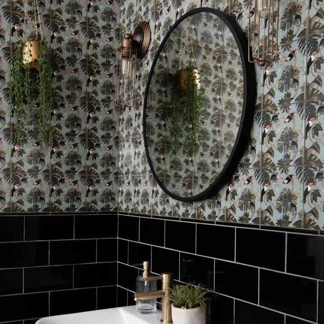 Jungle Decor Multicolour Gloss Patterned Wall Tile