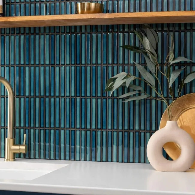 Spirit Ocean Mixed Blue Kitkat Mosaic Porcelain Wall Tiles