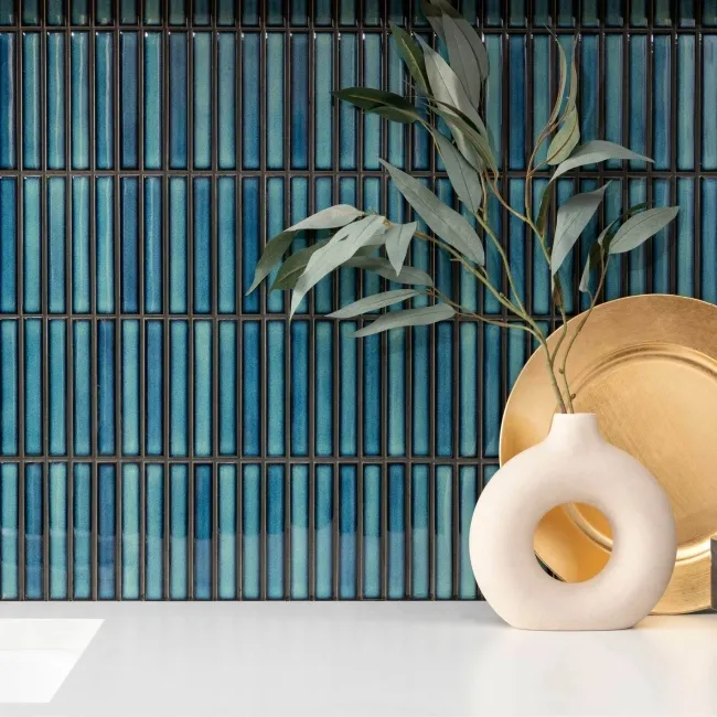 Spirit Ocean Mixed Blue Kitkat Mosaic Porcelain Wall Tiles