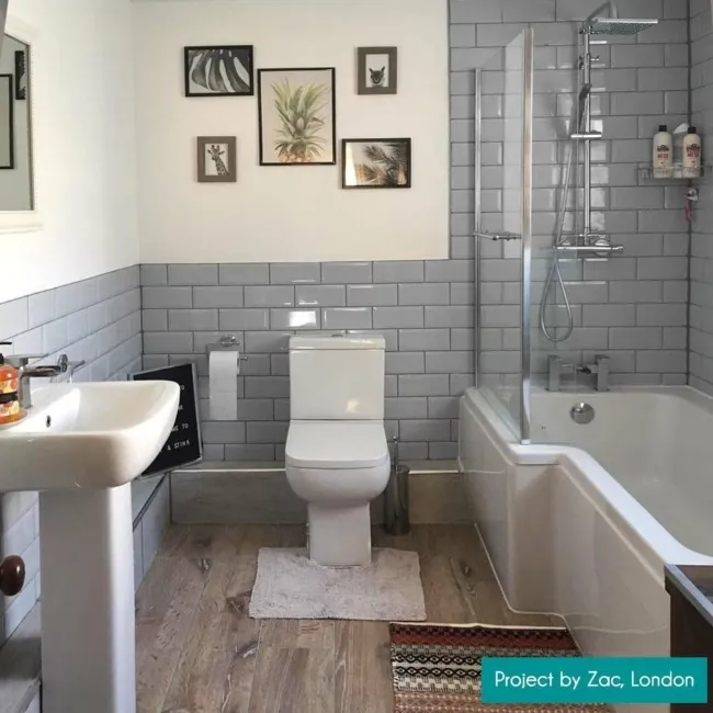 Metro Elephant & Castle Gloss Grey Metro Wall Tiles