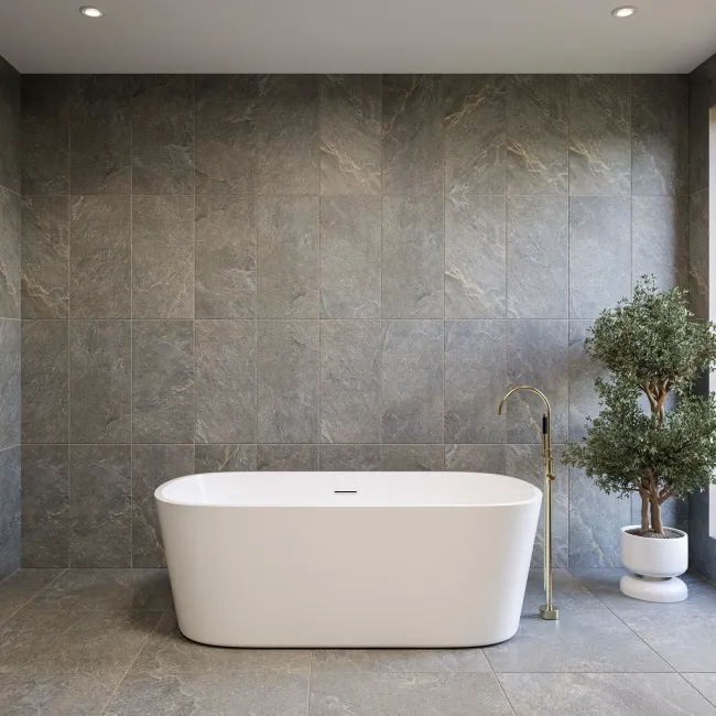 Ardesia Anthracite Stone Effect Matt Porcelain Wall and Floor Tile