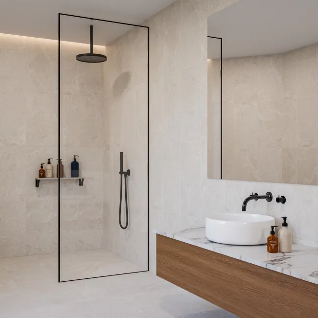 Ardesia Ivory Stone Effect Matt Porcelain Wall and Floor Tile