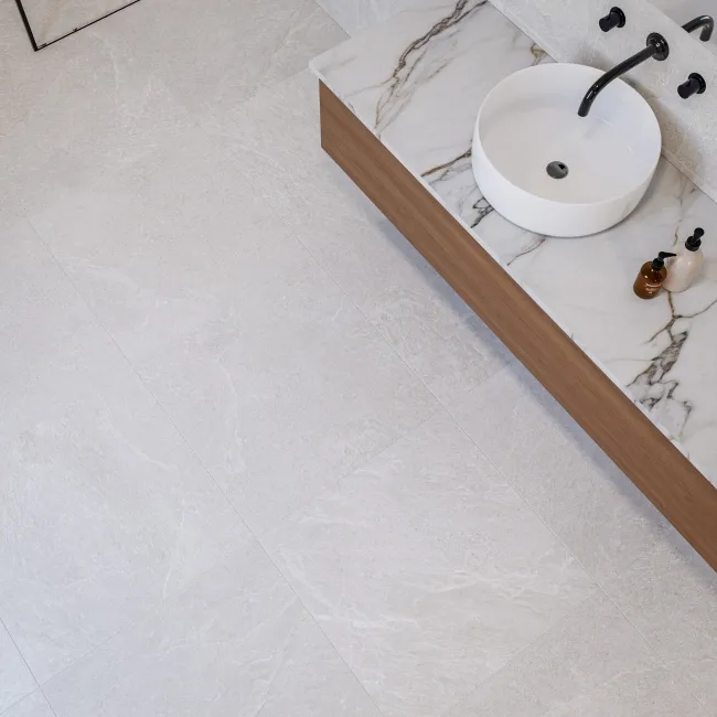 Ardesia Ivory Stone Effect Matt Porcelain Floor Tile