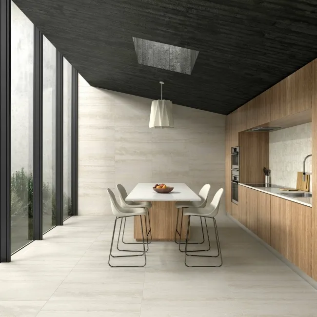 Navona Ivory Matt Travertine Effect Wall And Floor Tiles