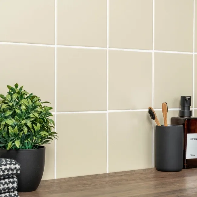 Rico Beige Matt Flat Square Wall Tiles 150x150