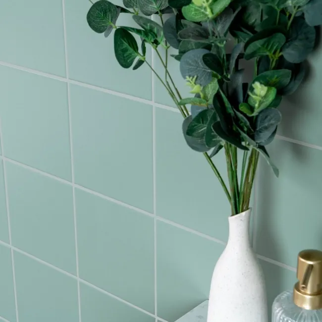 Rico Green Matt Flat Square Wall Tiles 150x150