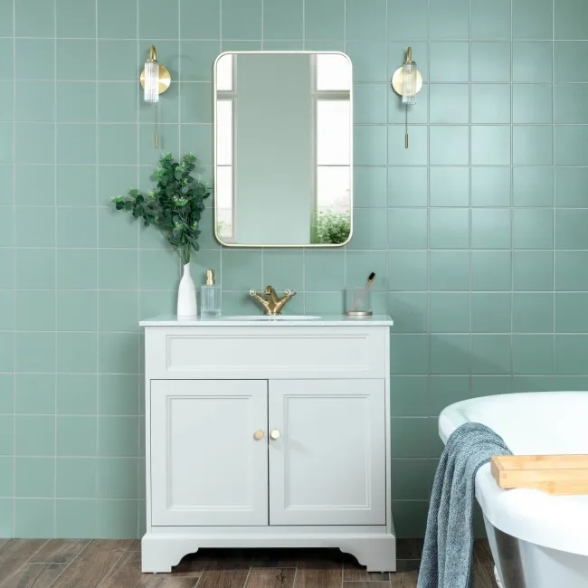 Rico Green Matt Flat Square Wall Tiles 150x150