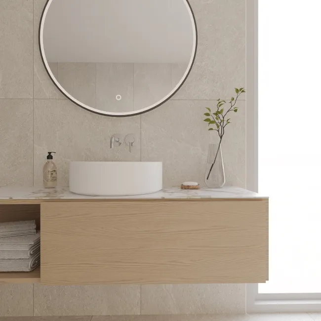 Ardesia Cream Stone Effect Matt Porcelain Tile