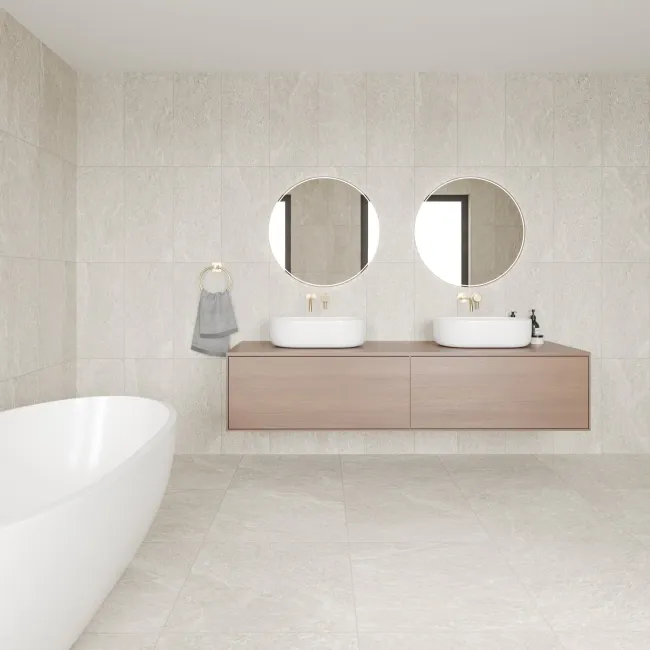 Ardesia Cream Stone Effect Matt Porcelain Floor Tile